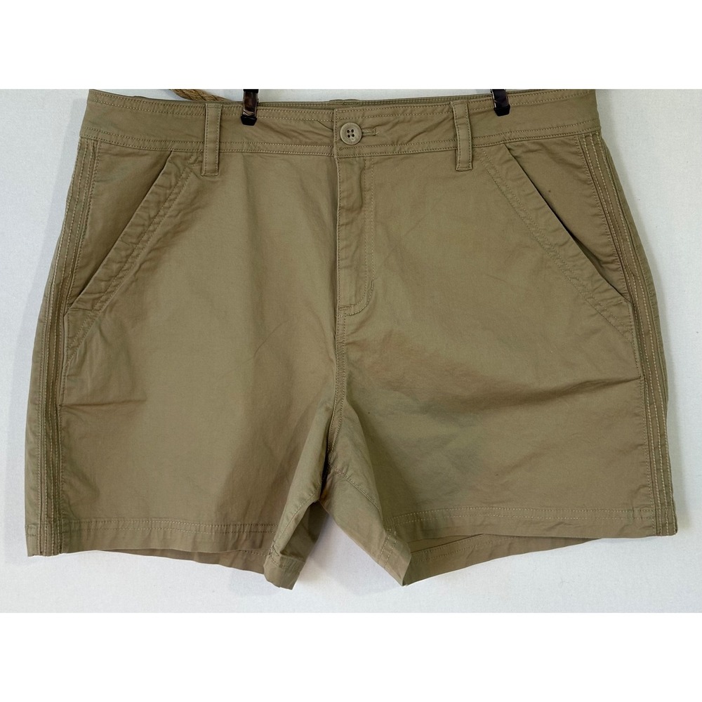Eddie Bauer Chino Shorts Outdoor Casual Womens 14 Tan Excellent